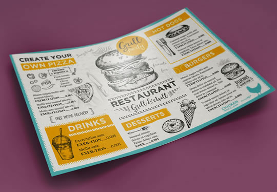 Stampa online ristorazione tovagliette in plastica